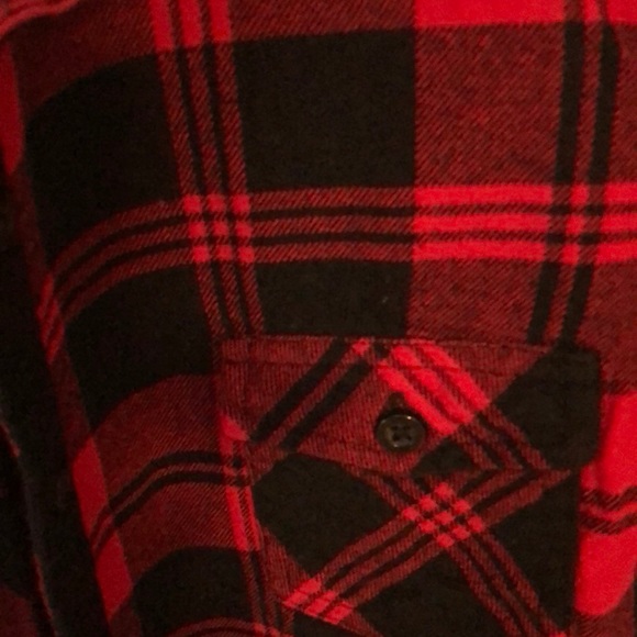 Red Plaid Button Down Top - Picture 3 of 3